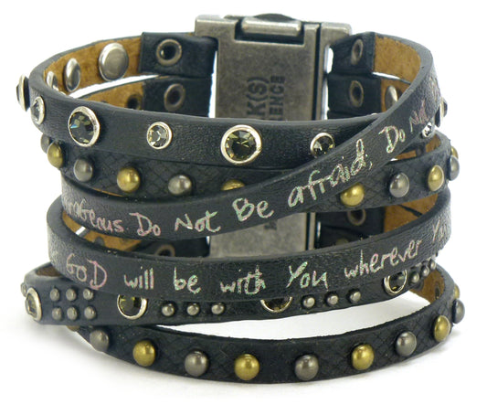 Joshua 1:9 Bible Verse Cuff – Black