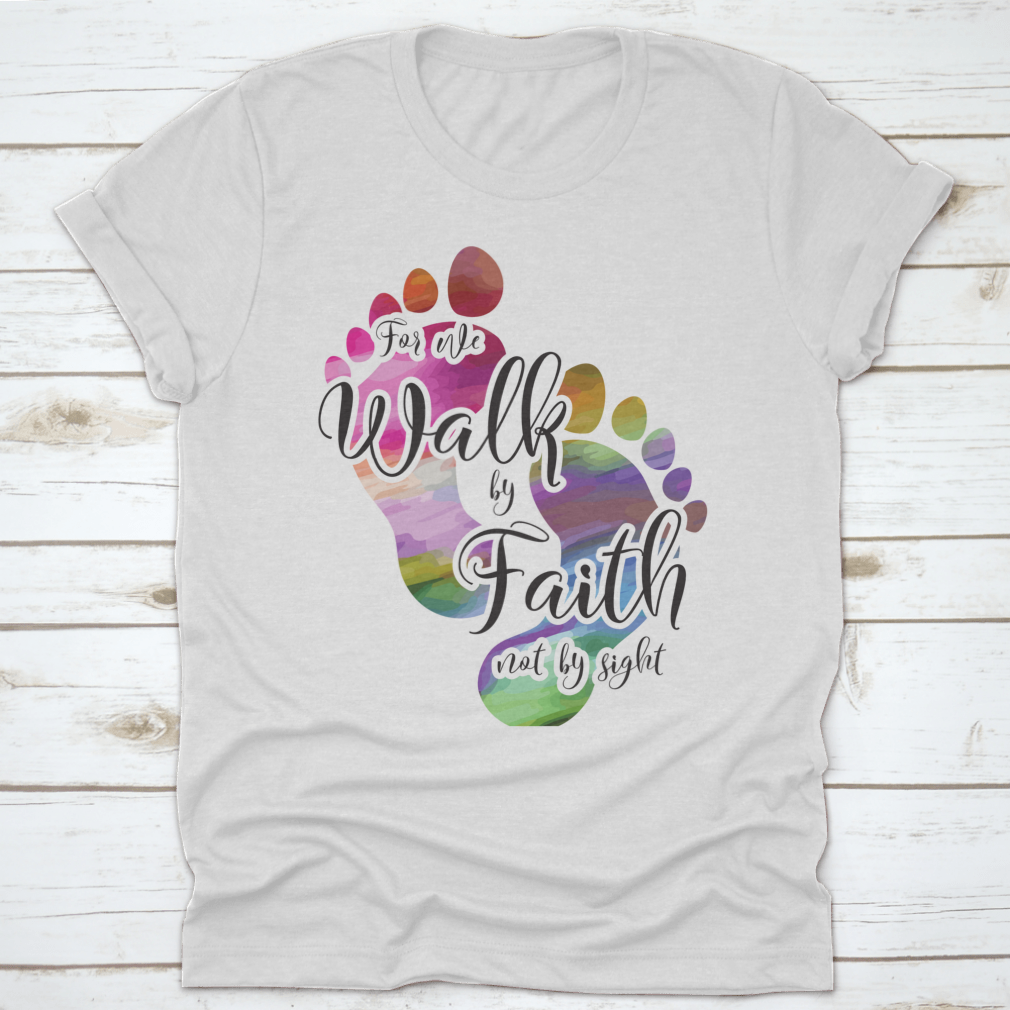 For We Walk By Faith Bible Verse Rainbow Color Feet Desgins for