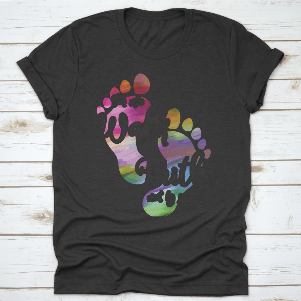 For We Walk By Faith Bible Verse Rainbow Color Feet Desgins for