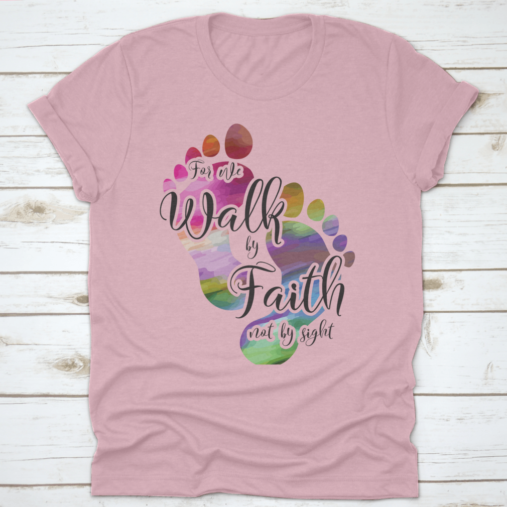 For We Walk By Faith Bible Verse Rainbow Color Feet Desgins for