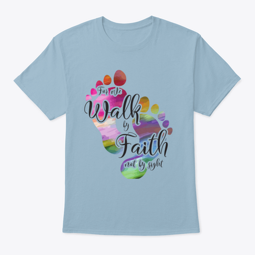 For We Walk By Faith Bible Verse Rainbow Color Feet Desgins for