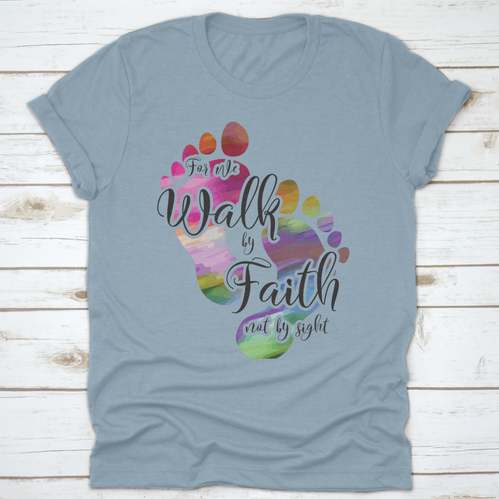 For We Walk By Faith Bible Verse Rainbow Color Feet Desgins for