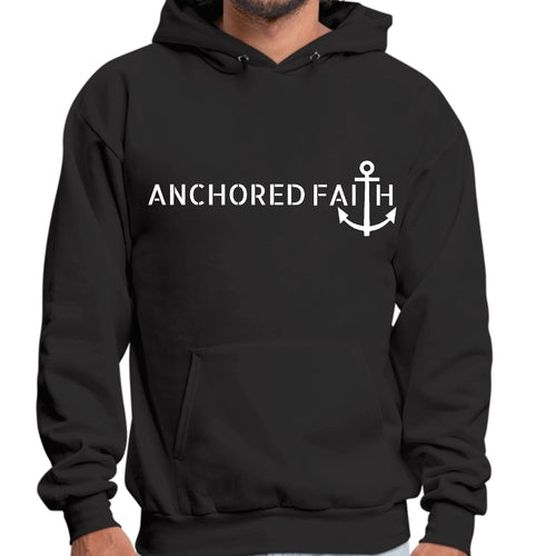 Mens Graphic Hoodie Anchored Faith Print