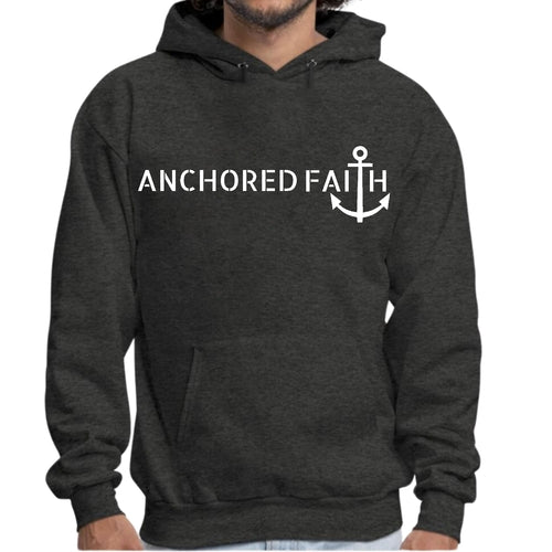 Mens Graphic Hoodie Anchored Faith Print