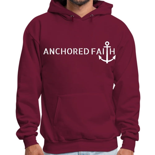 Mens Graphic Hoodie Anchored Faith Print