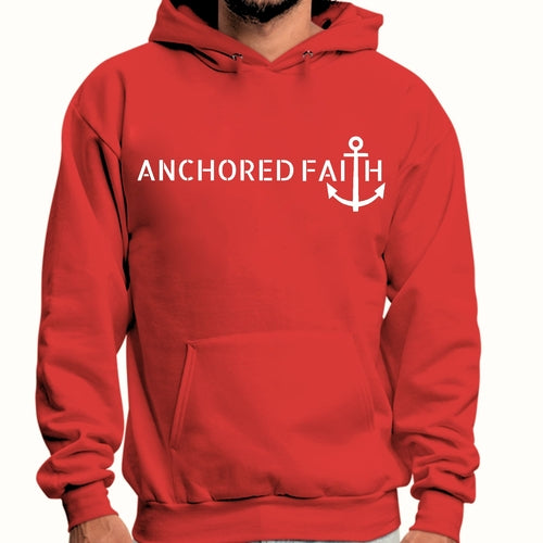 Mens Graphic Hoodie Anchored Faith Print