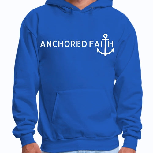 Mens Graphic Hoodie Anchored Faith Print