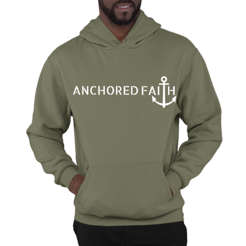 Mens Graphic Hoodie Anchored Faith Print